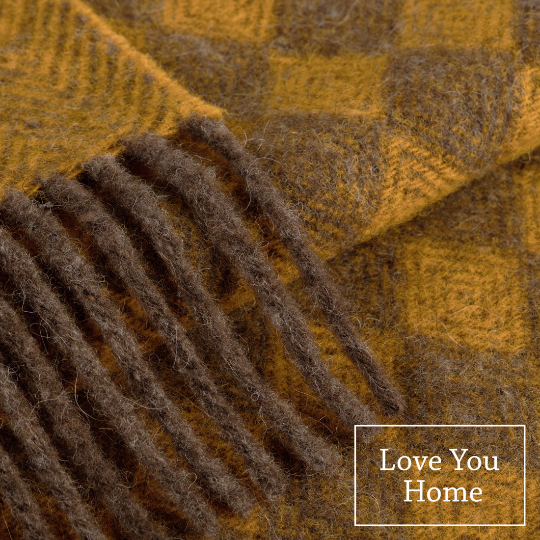 Couverture en laine vierge motif losange · 2