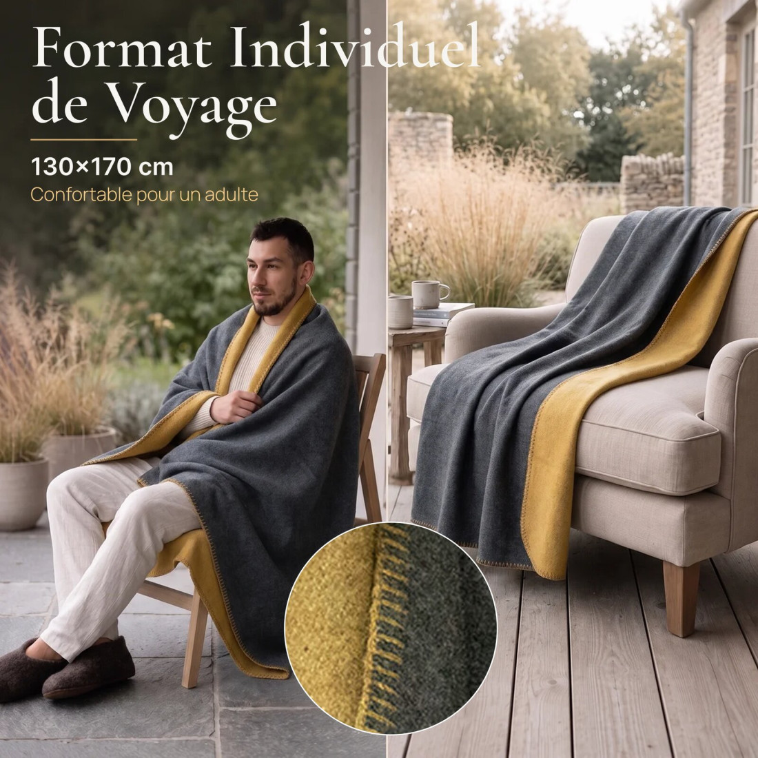 Couverture réversible 100 % laine · 4
