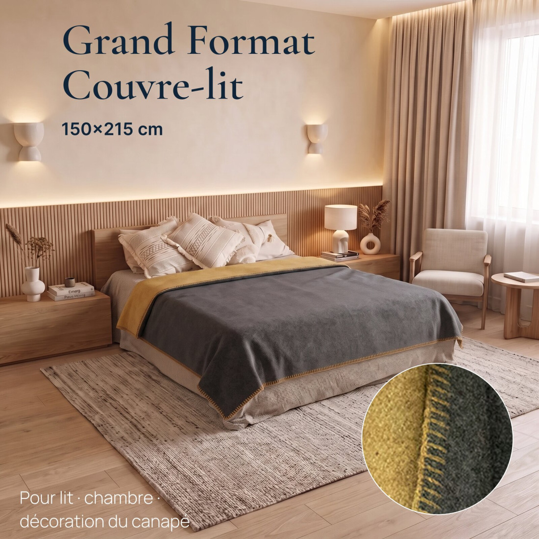 Couverture réversible 100 % laine · 4
