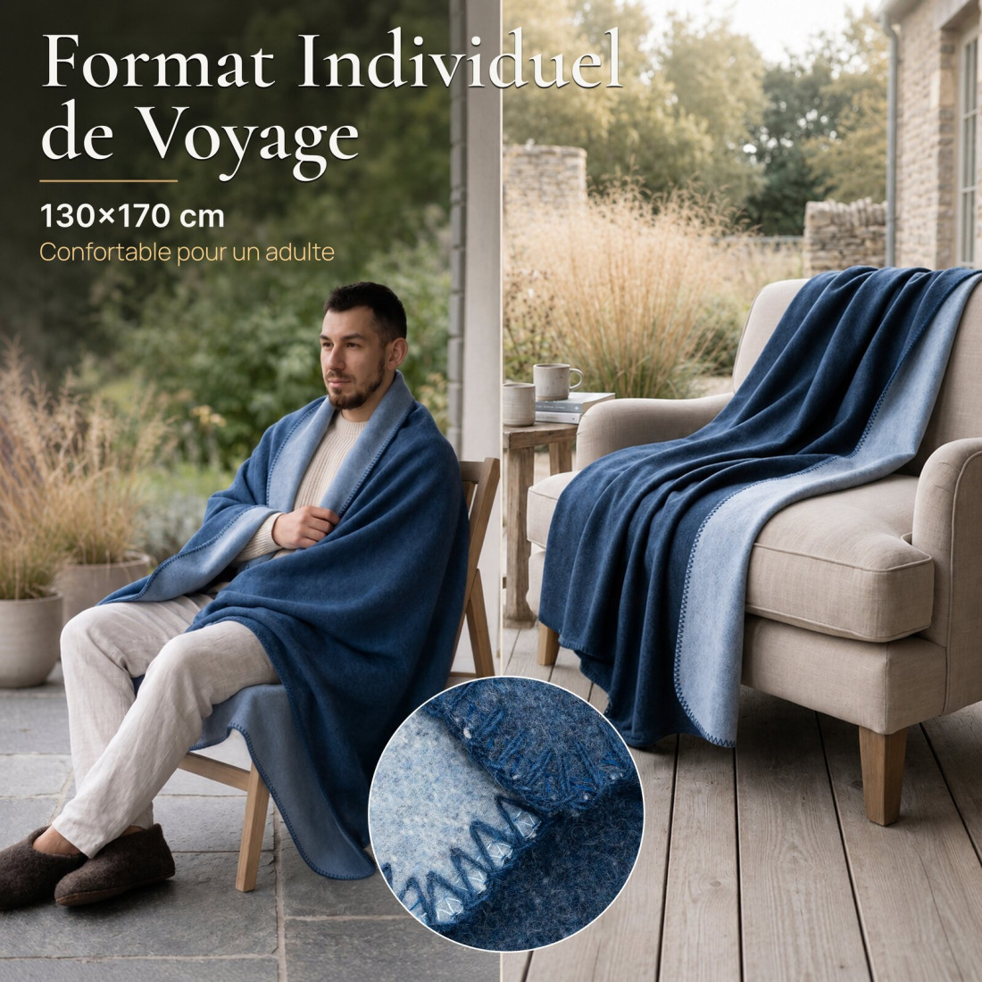 Couverture réversible 100 % laine · 4