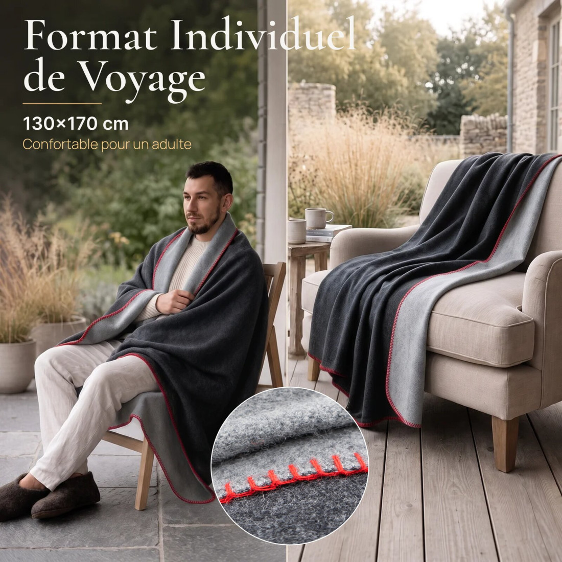 Couverture réversible 100 % laine · 4