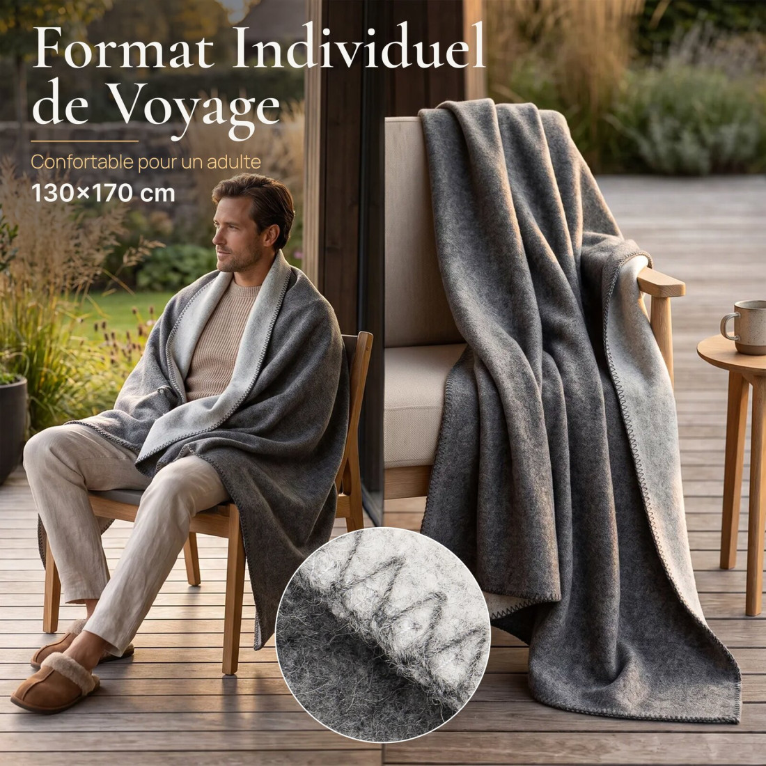 Couverture réversible 100 % laine · 4