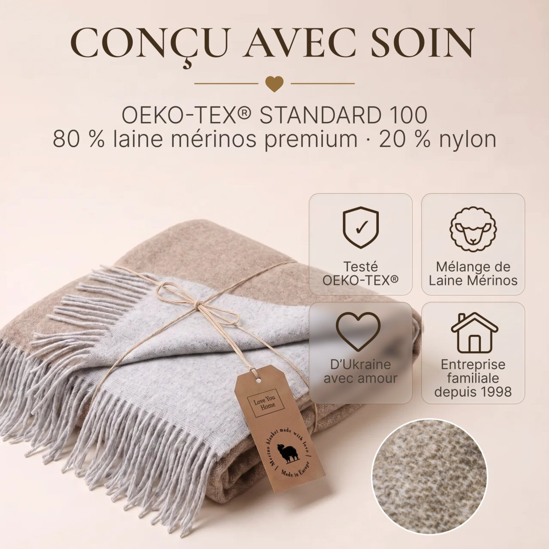 Couverture réversible en laine mérinos · 10
