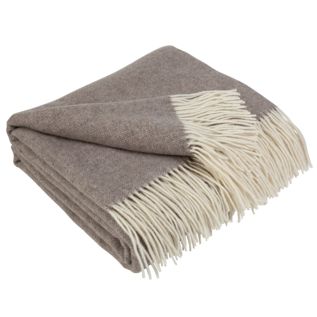 Couverture en laine de cachemire avec motif chevron en mérinos