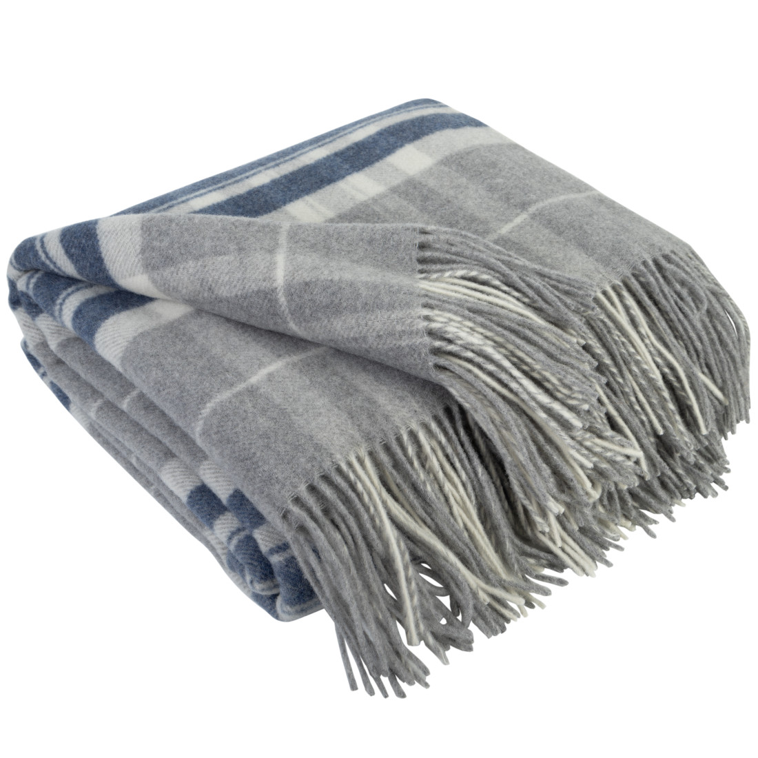 Couverture en cachemire avec motif tartan mérinos