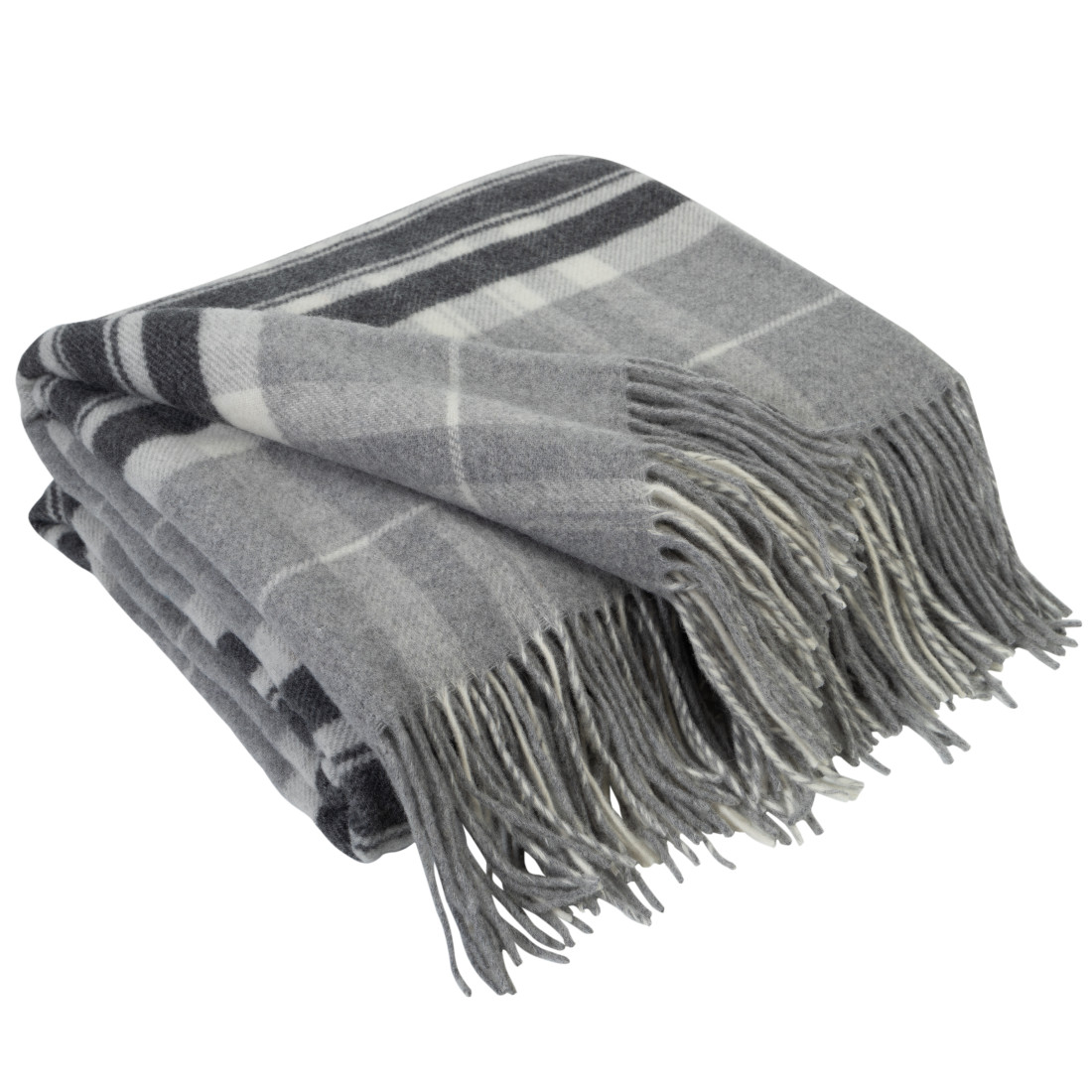Couverture en Laine Cachemire avec Mérinos Tartan