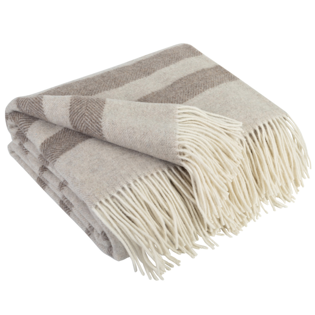 Couverture en laine de cachemire avec rayures Merino