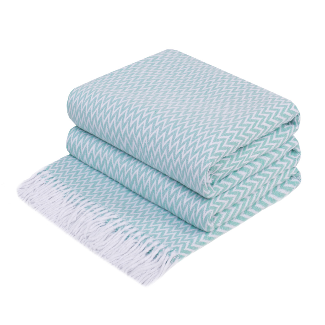Couverture en coton avec coins Chevron