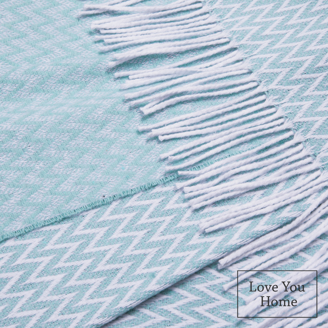 Couverture en coton avec coins Chevron · 2