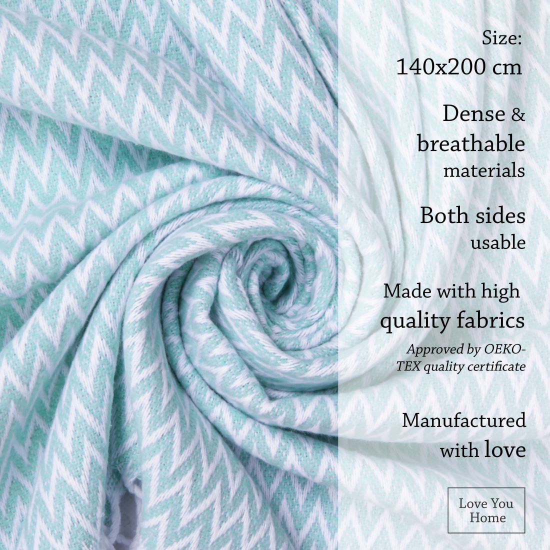 Couverture en coton avec coins Chevron · 4