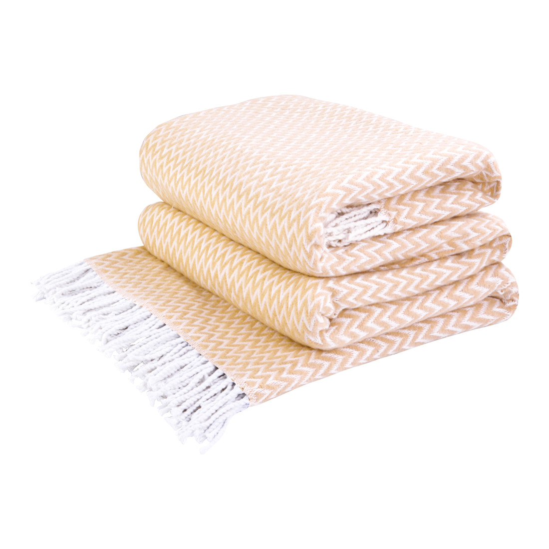 Couverture en coton avec coins Chevron