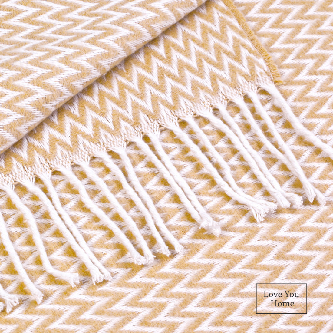 Couverture en coton avec coins Chevron · 2