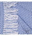 Couverture en Coton Coins Chevron LoveYouHome (140x200 cm / Bleu Clair - Blanc)