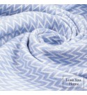 Couverture en Coton Coins Chevron LoveYouHome (140x200 cm / Bleu Clair - Blanc)