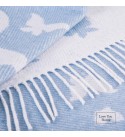 Couverture en coton papillons LoveYouHome (140x200 cm / Bleu clair - Blanc)