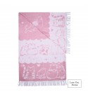 Couverture en Coton Chats & Chatons LoveYouHome (140x200 cm / Rose Clair - Blanc)