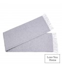 Couverture en Coton Carrés & Losanges LoveYouHome (140x200 cm / Gris Clair - Blanc)