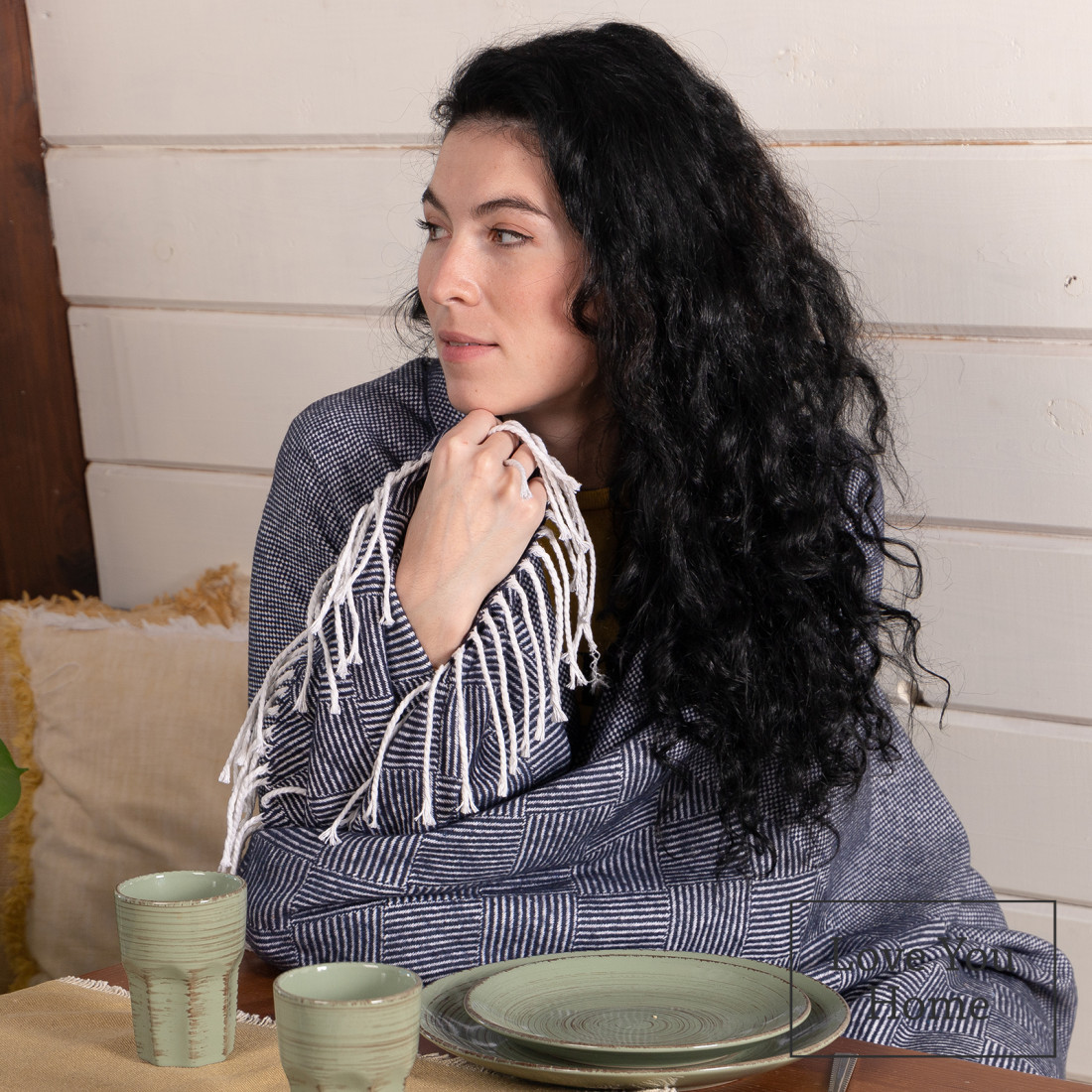 Couverture en Coton Carrés & Losanges · 5