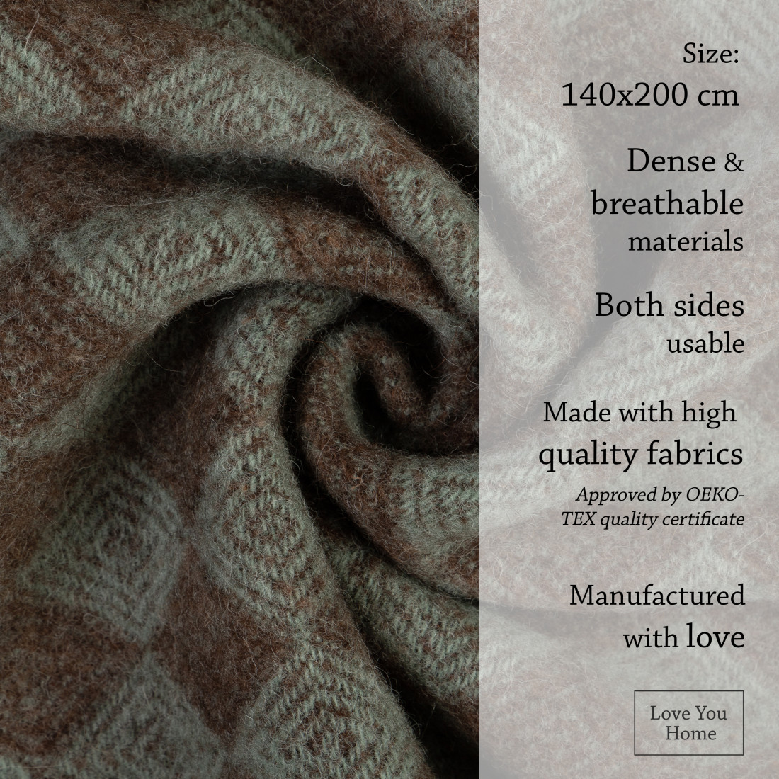 Couverture en laine vierge motif losange · 4