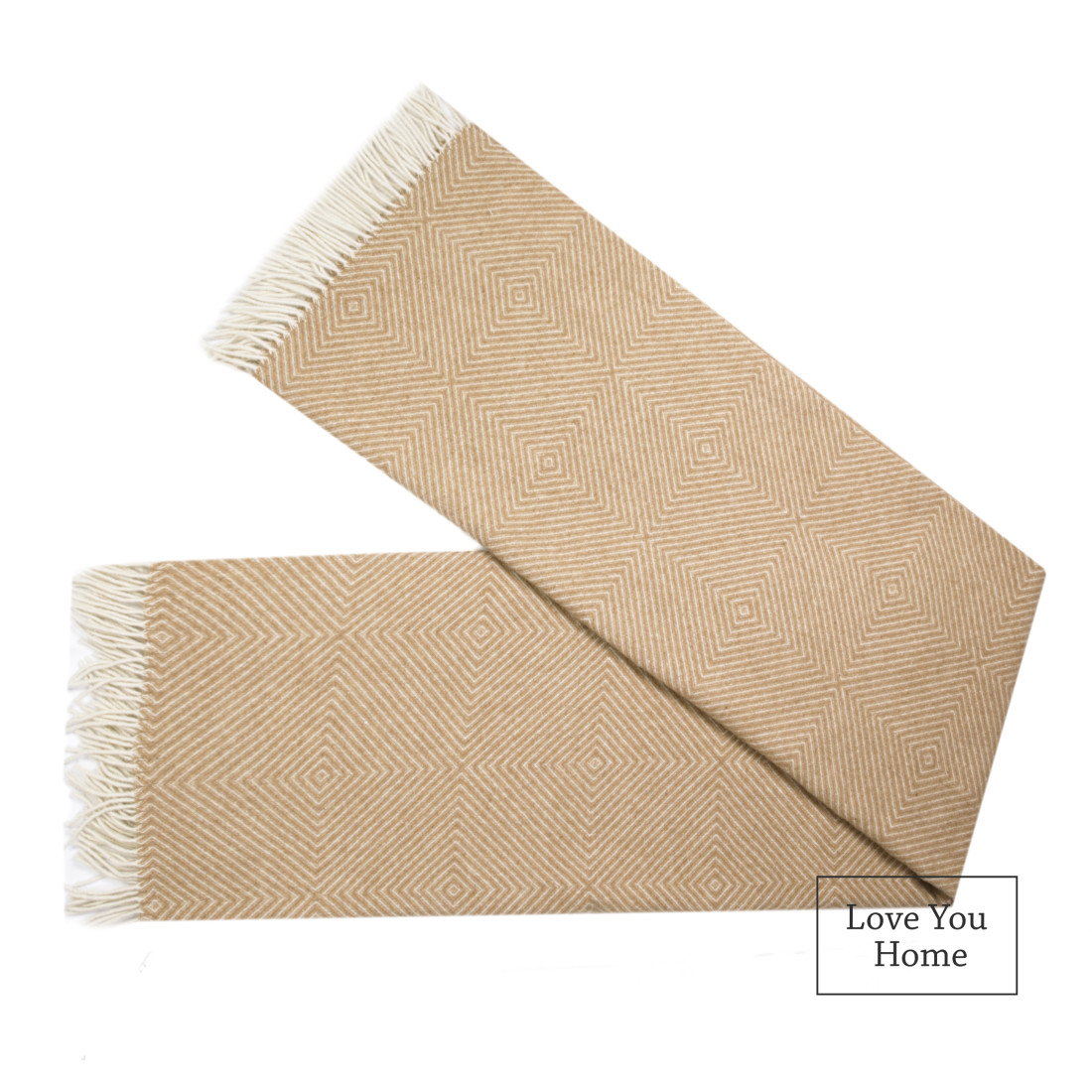 Couverture en laine mérinos motif losange · 5