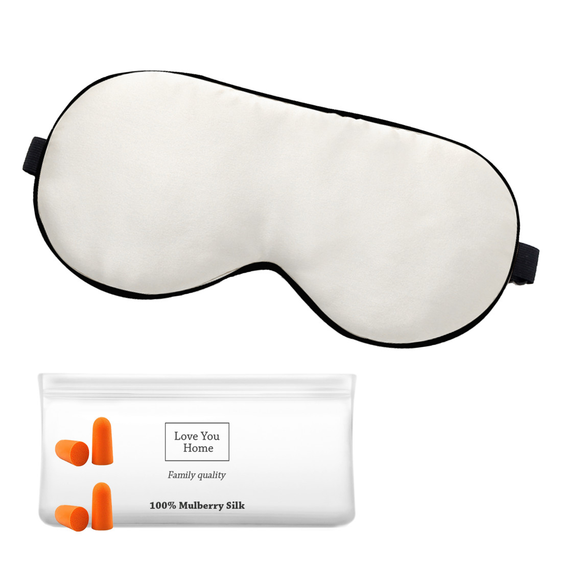 Masque de sommeil en soie avec bouchons d'oreille