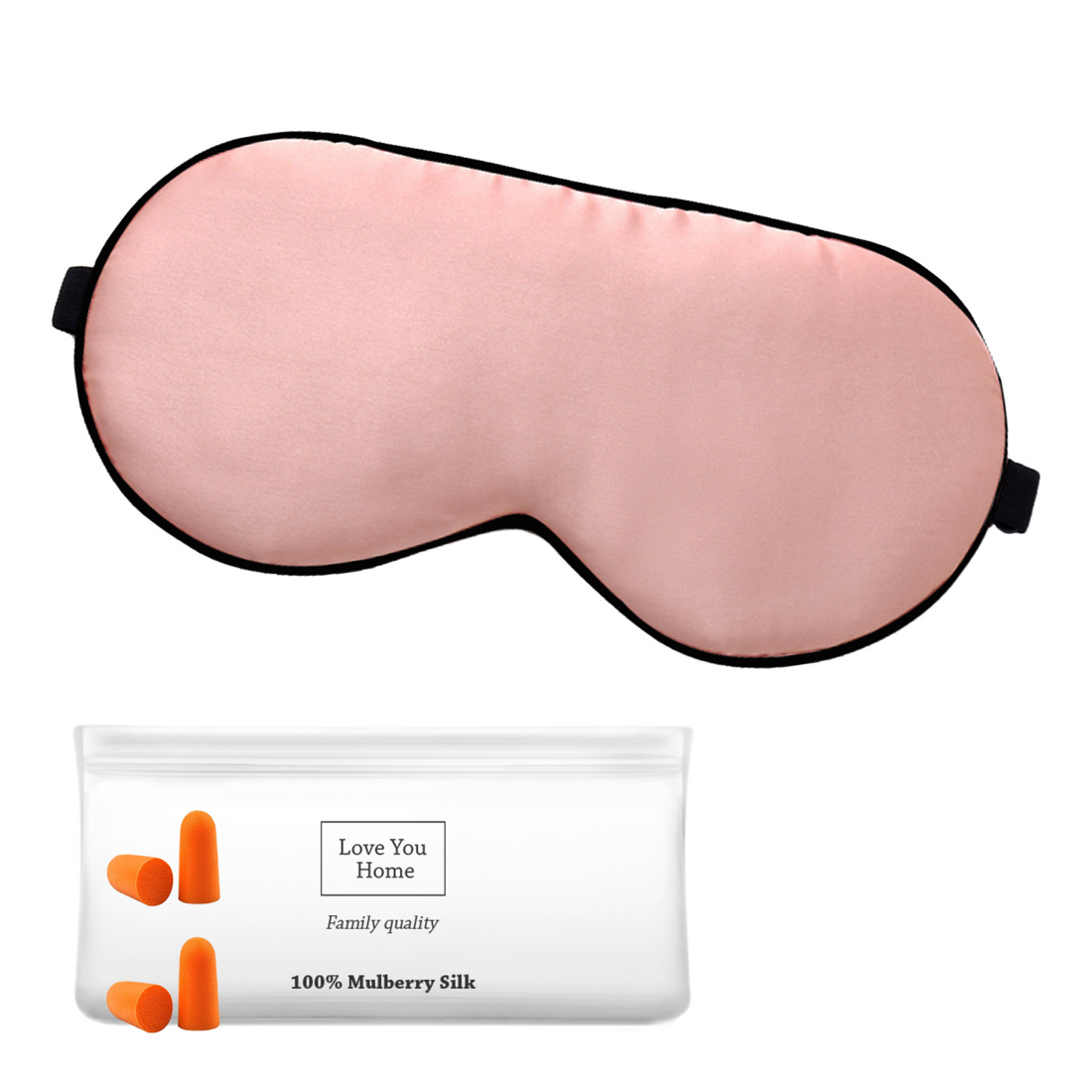 Masque de sommeil en soie avec bouchons d'oreilles