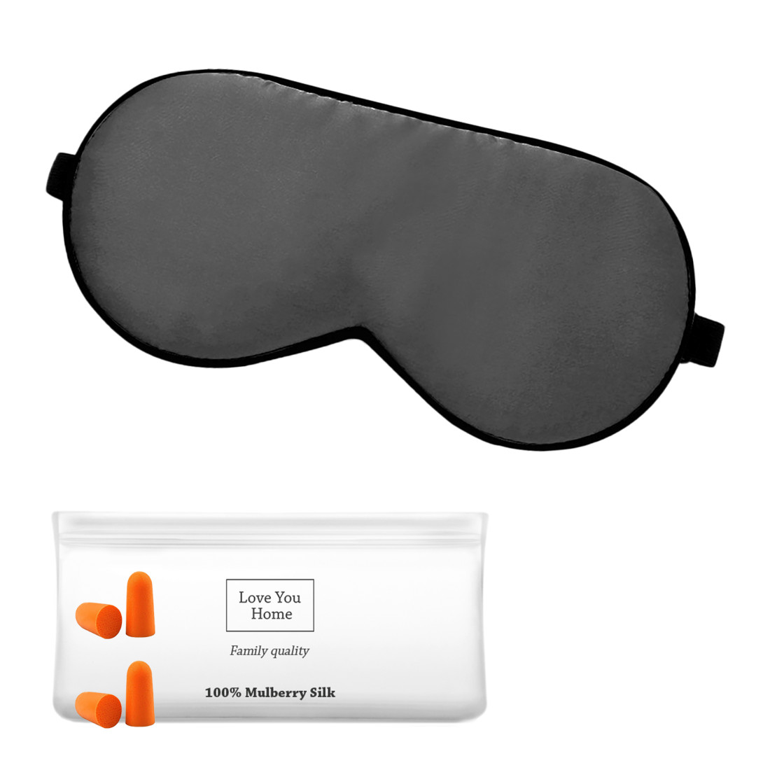 Masque de sommeil en soie avec bouchons d'oreilles