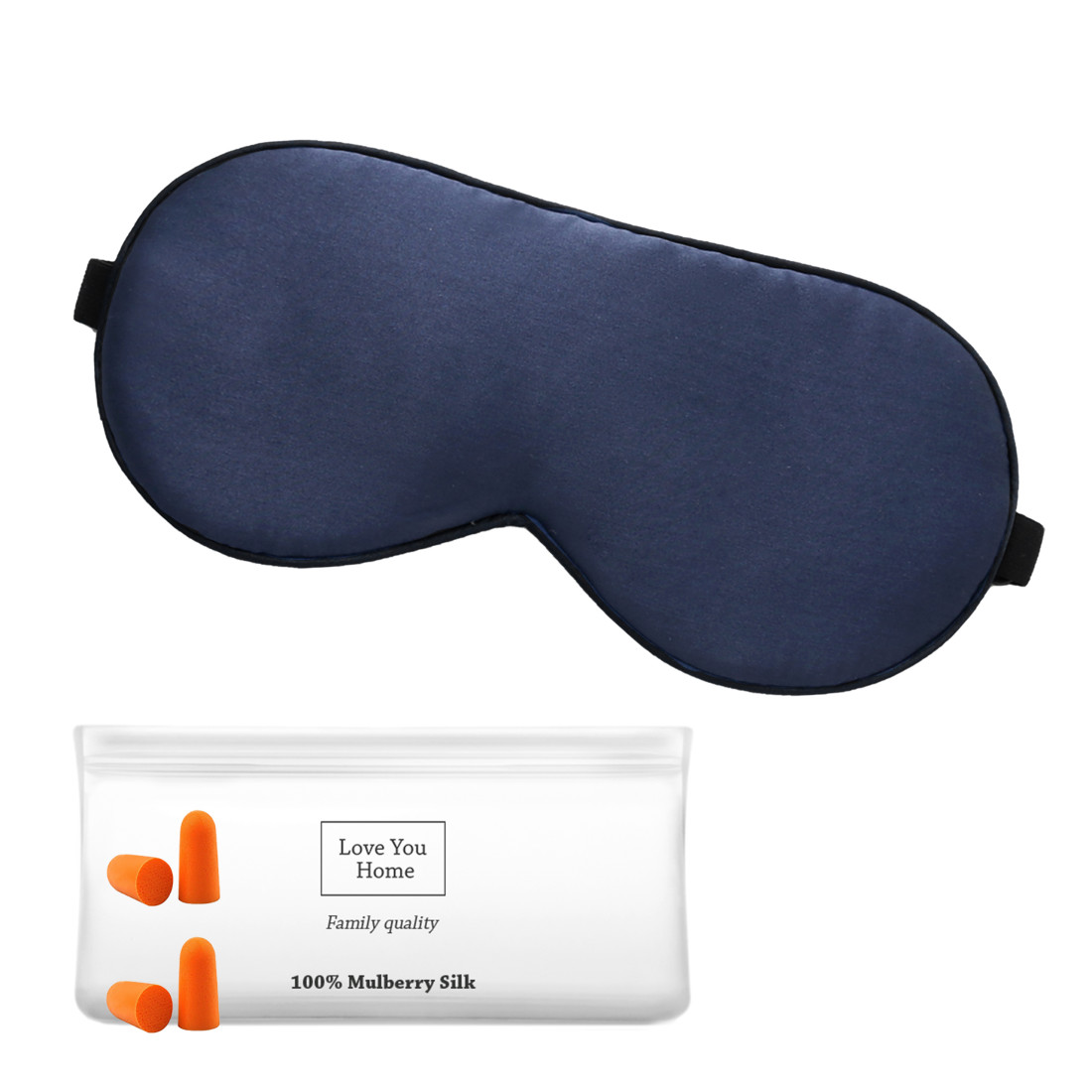 Masque de sommeil en soie avec bouchons d'oreilles