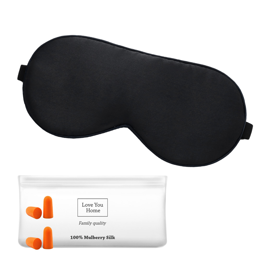 Masque de sommeil en soie avec bouchons d'oreilles