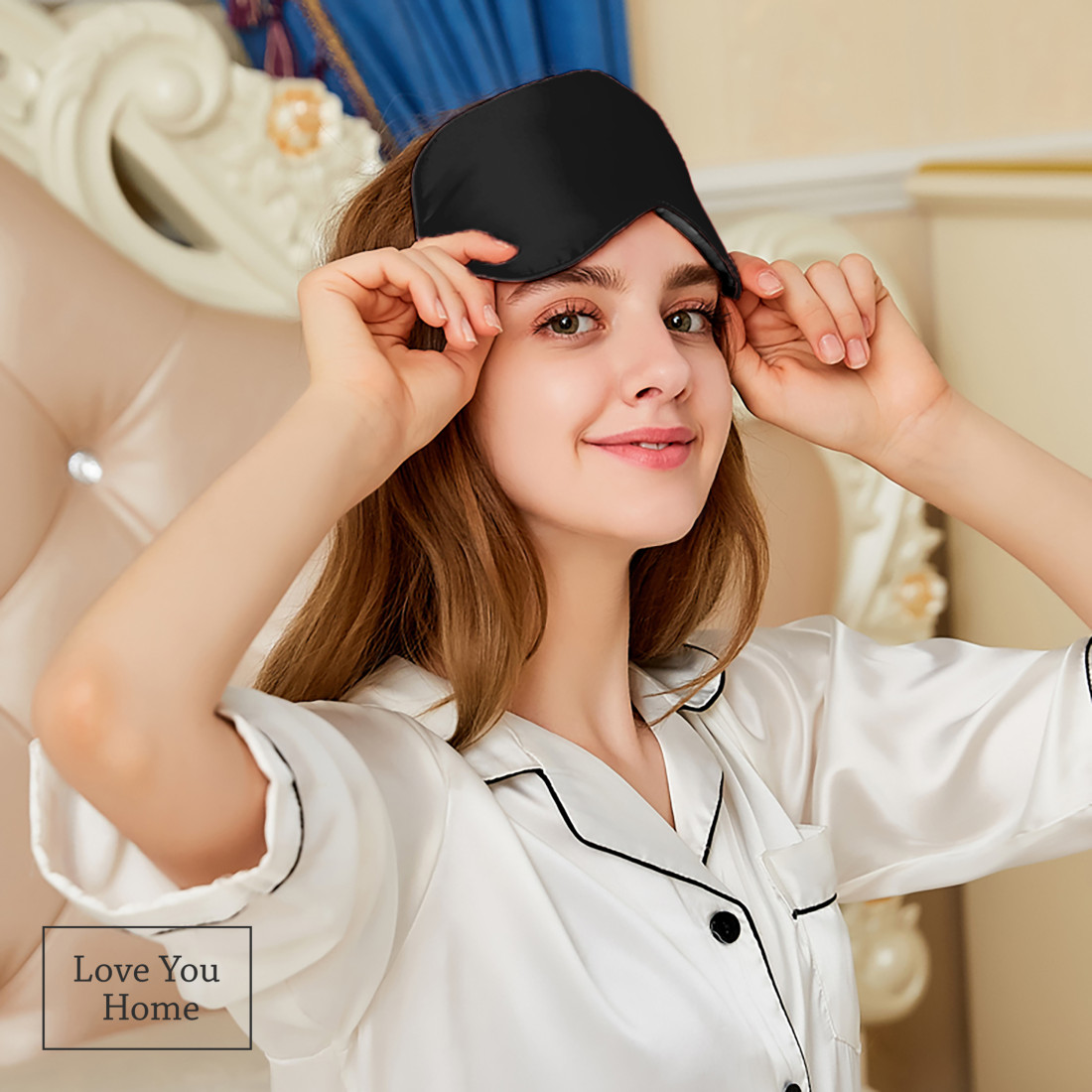 Masque de sommeil en soie avec bouchons d'oreilles · 2